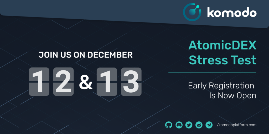 Registrate para el Stress Test Event #AtomicDEX Diciembre 2020