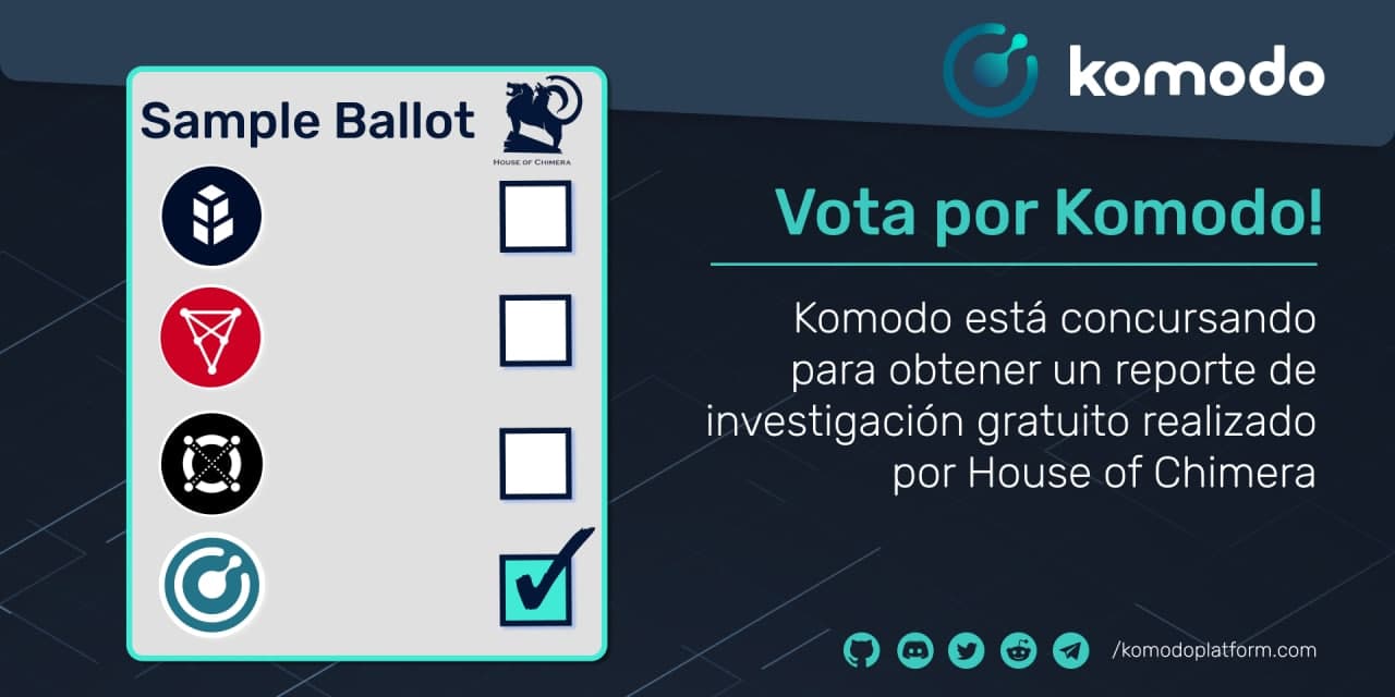 ¡Vota por Komodo! - Para un reporte de investigación de House of Chimera