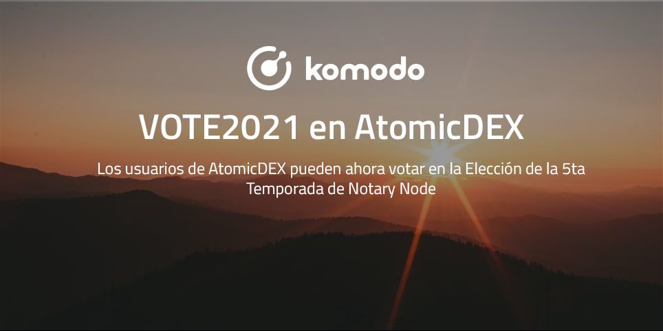 Token ‘VOTE2021’ disponible para usuarios de AtomicDEX